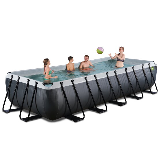 EXIT Black Leather Pool 540x250x100cm mit Filterpumpe - schwarz