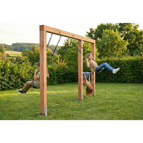 EXIT Linea Massiv 140 Doppelschaukel mit Reckstange