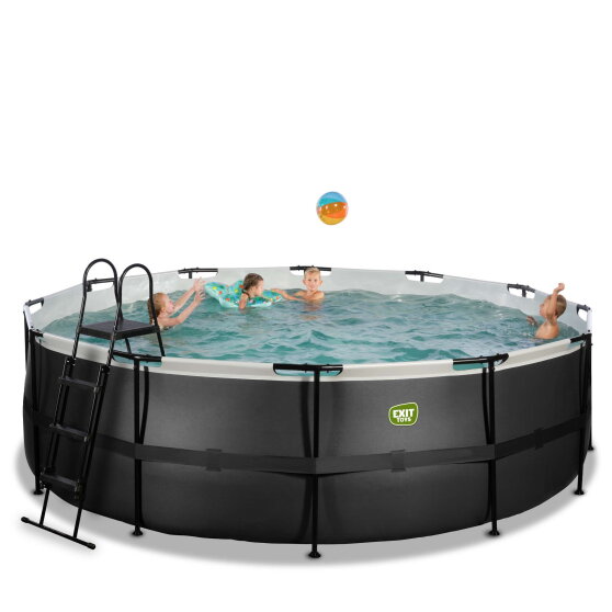 EXIT Black Leather Pool &oslash;450x122cm mit Sandfilterpumpe - schwarz