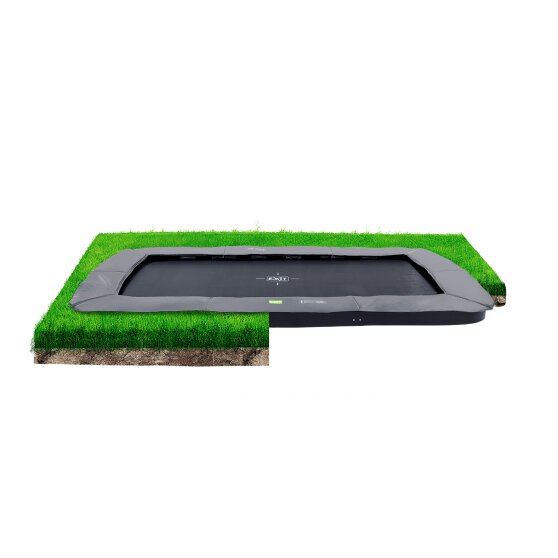 EXIT InTerra ebenerdige Trampolin 214x366cm - grau