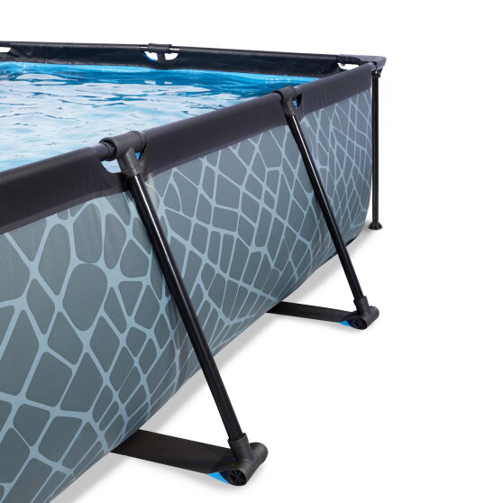EXIT Stone Pool 220x150x65cm mit Filterpumpe - grau