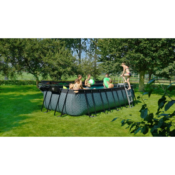 EXIT Stone Pool 540x250x122cm mit Filterpumpe - grau
