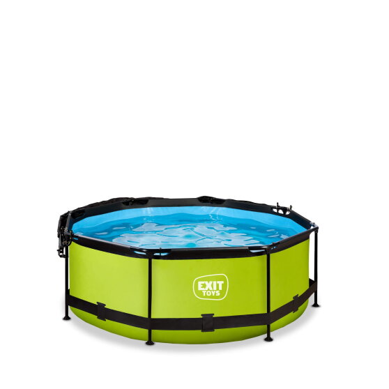 EXIT Lime Pool &oslash;244x76cm mit Filterpump und Sonnensegel - gr&uuml;n
