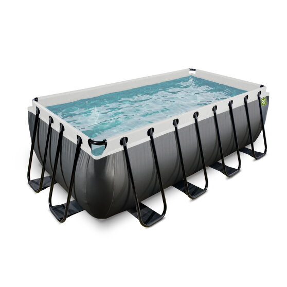 EXIT Black Leather Pool 400x200x122cm mit Sandfilterpumpe - schwarz