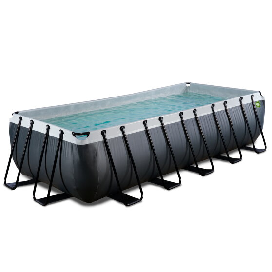 EXIT Black Leather Pool 540x250x122cm mit Sandfilterpumpe - schwarz