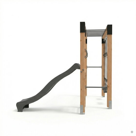 EXIT Linea Robust 110 Holz-Monkeybar mit Doppelschaukel und Rutsche