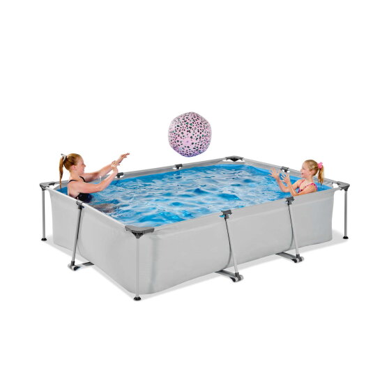 EXIT Soft Grey Pool 300x200x65cm mit Filterpumpe - grau