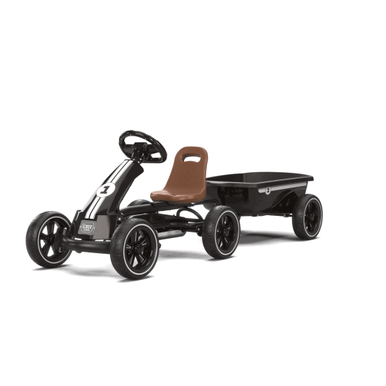 EXIT Foxy Go-Kart mit Anhänger für Kinder schwarz | ab 2 Jahren