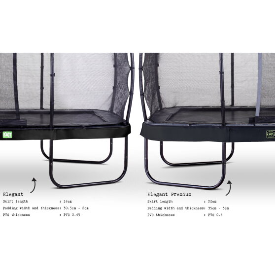 EXIT Elegant Premium Trampolin Komplettset 244x427cm - schwarz