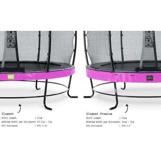 EXIT Elegant Premium Trampolin ø366cm mit Deluxe Sicherheitsnetz - lila