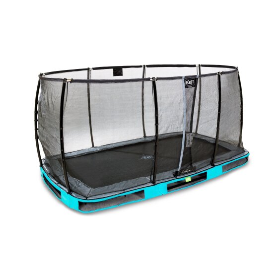 EXIT Elegant Premium Inground-Trampolin 244x427cm mit Deluxe Sicherheitsnetz - blau