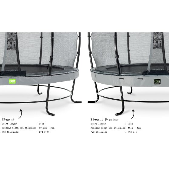 EXIT Elegant Premium Trampolin ø253cm mit Deluxe Sicherheitsnetz - grau