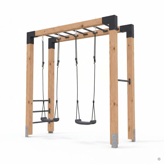 EXIT Linea Robust 110 Holz-Monkeybar mit Doppelschaukel