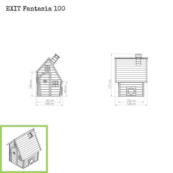 EXIT Fantasia 100 Holzspielhaus - grün