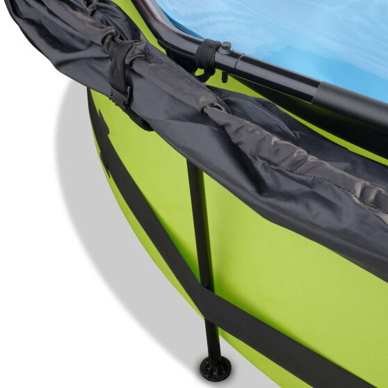 EXIT Lime Pool &oslash;244x76cm mit Filterpump und Sonnensegel - gr&uuml;n