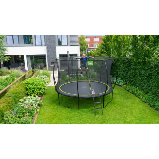 EXIT Silhouette Trampolin ø244cm mit Leiter - schwarz