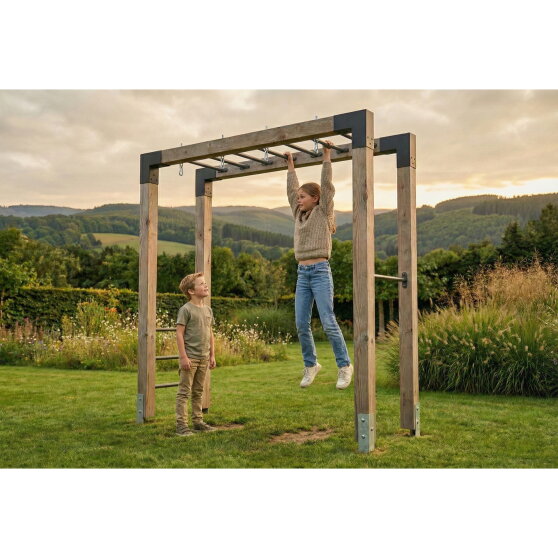 EXIT Linea Robust 110 Holz-Monkeybar mit Doppelschaukel
