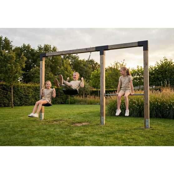 EXIT Linea Robust 110 doppelte Holzschaukel mit Reckstange