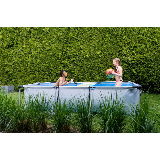 EXIT Soft Grey Pool 300x200x65cm mit Filterpumpe - grau