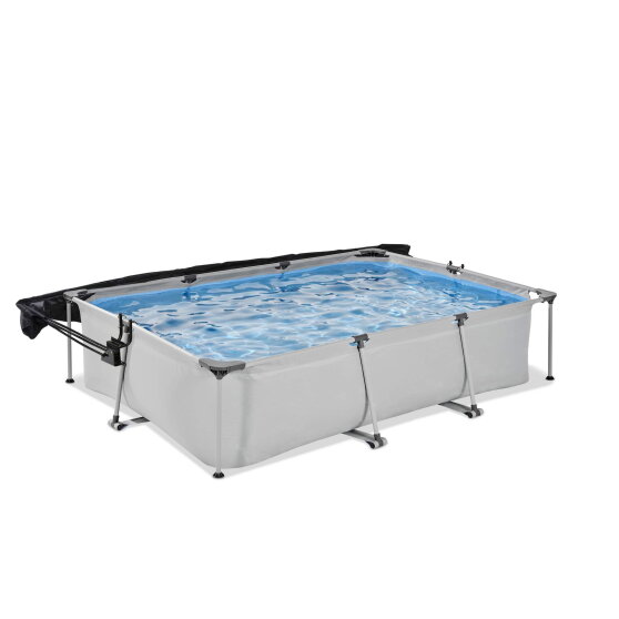 EXIT Soft Grey Pool 300x200x65cm mit Filterpumpe und Sonnensegel - grau