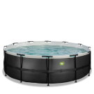 EXIT Black Leather Pool ø450x122cm mit Filterpumpe - schwarz