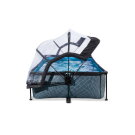 EXIT Stone Pool 220x150x65cm mit Filterpumpe und Abdeckung - grau