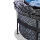 EXIT Stone Pool ø427x122cm mit Sandfilterpumpe und Abdeckung und Wärmepumpe - grau