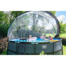 EXIT Black Leather Pool &oslash;488x122cm mit Sandfilterpumpe und Abdeckung und W&auml;rmepumpe - schwarz