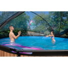 EXIT Wood Pool ø450x122cm mit Sandfilterpumpe und Abdeckung - braun