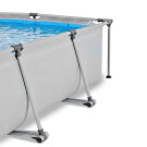 EXIT Soft Grey Pool 300x200x65cm mit Filterpumpe und Sonnensegel - grau