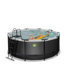 EXIT Black Leather Pool ø360x122cm mit Sandfilterpumpe - schwarz