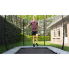 EXIT InTerra ebenerdiges Trampolin 214x366cm mit Sicherheitsnetz - grau