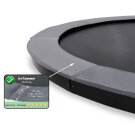 EXIT InTerra ebenerdiges Trampolin ø305cm mit Sicherheitsnetz - grau