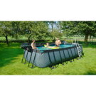 EXIT Wood Pool 540x250x122cm mit Sandfilterpumpe und Abdeckung und W&auml;rmepumpe - braun