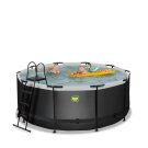 EXIT Black Leather Pool ø360x122cm mit Sandfilterpumpe - schwarz