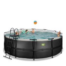 EXIT Black Leather Pool &oslash;427x122cm mit Filterpumpe - schwarz