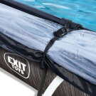 EXIT Black Wood Pool 220x150x65cm mit Filterpumpe und Abdeckung - schwarz