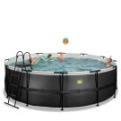 EXIT Black Leather Pool ø450x122cm mit Sandfilterpumpe - schwarz