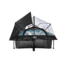 EXIT Black Wood Pool 220x150x65cm mit Filterpumpe und Abdeckung und Sonnensegel - schwarz