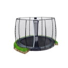 EXIT InTerra ebenerdiges Trampolin ø305cm mit Sicherheitsnetz - grau