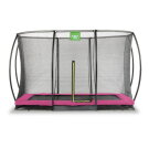 EXIT Silhouette Bodentrampolin 244x366cm mit Sicherheitsnetz - rosa