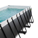 EXIT Black Leather Pool 540x250x122cm mit Sandfilterpumpe und Abdeckung und Wärmepumpe - schwarz