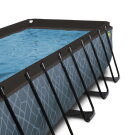 EXIT Stone Pool 540x250x100cm mit Sandfilterpumpe und Abdeckung und W&auml;rmepumpe - grau