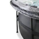 EXIT Black Leather Pool ø427x122cm mit Sandfilterpumpe und Abdeckung und Zubehörset - schwarz
