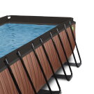 EXIT Wood Pool 540x250x100cm mit Sandfilterpumpe und Abdeckung und W&auml;rmepumpe - braun