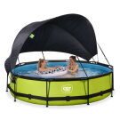 EXIT Lime Pool ø360x76cm mit Filterpump und Sonnensegel - grün