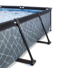 EXIT Stone Pool 300x200x65cm mit Filterpumpe und Abdeckung - grau
