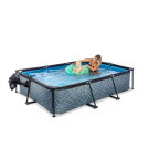 EXIT Stone Pool 300x200x65cm mit Filterpumpe und Abdeckung - grau