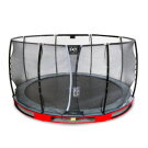 EXIT Elegant Premium Inground-Trampolin ø366cm mit Deluxe Sicherheitsnetz - rot