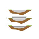 EXIT InTerra ebenerdiges Trampolin 214x366cm mit Sicherheitsnetz - grau